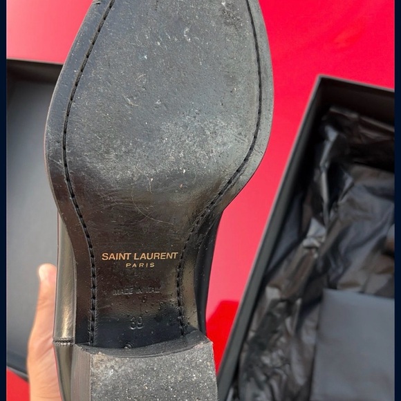 Saint Laurent Glossy Black Men's Boots - Picture 3 of 5